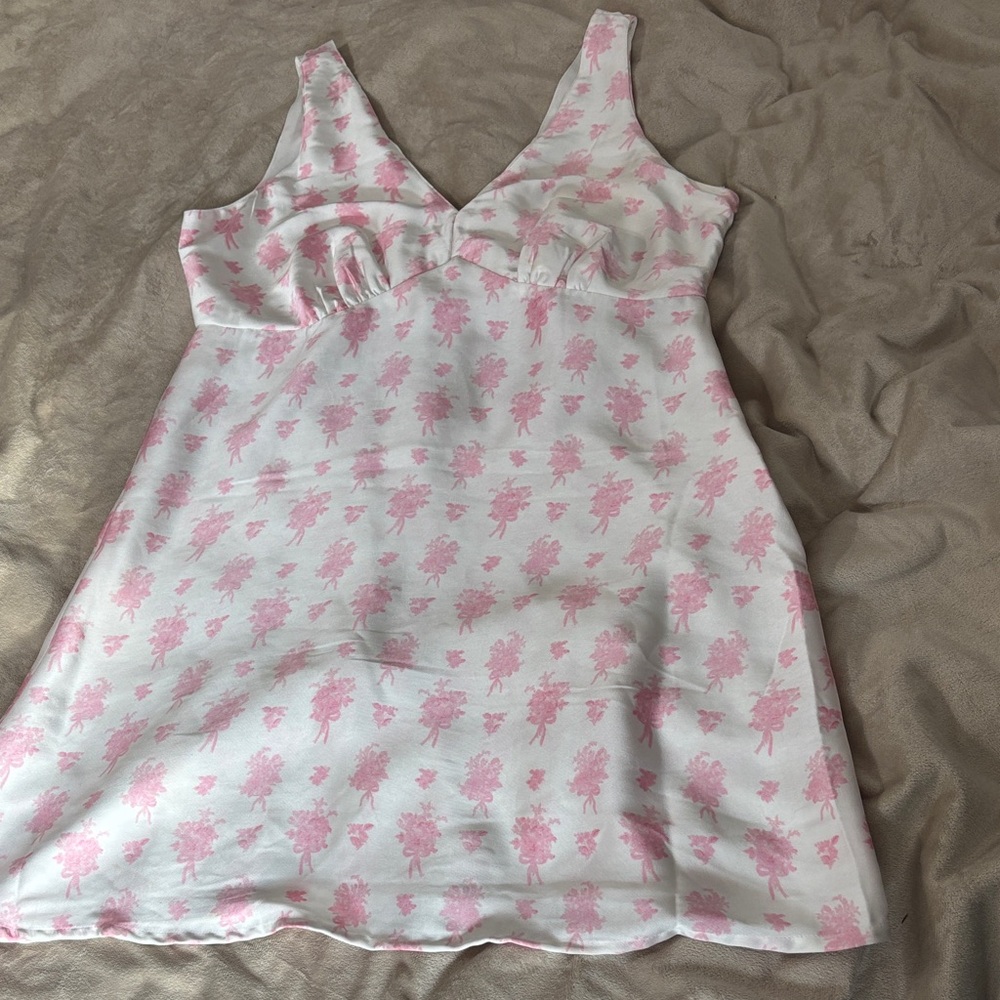 Jessica Simpson Pink and White Floral Chemise